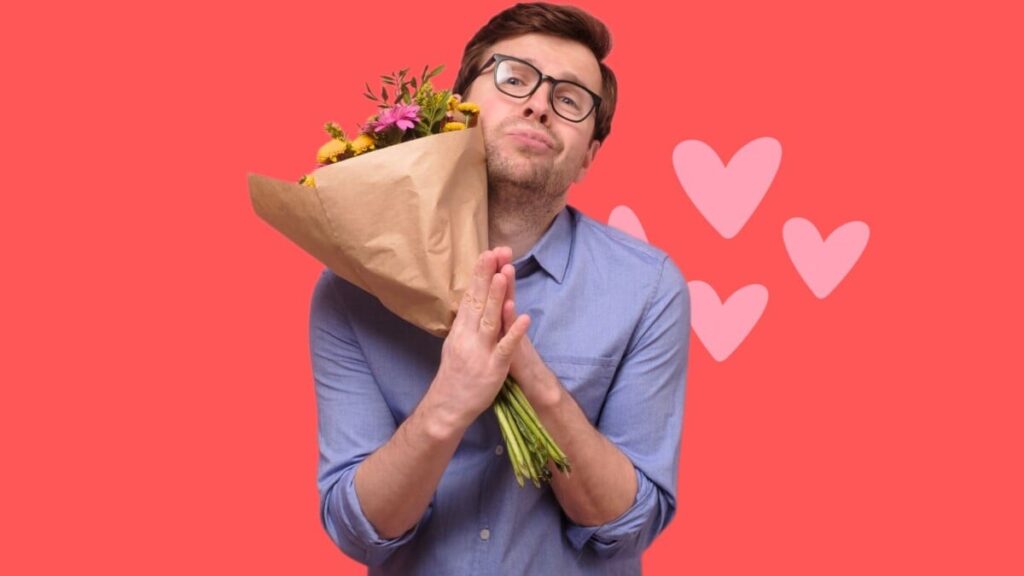 man love flowers beg