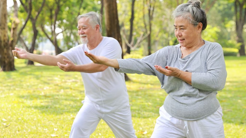 senior couple Tai Chi and Qigong