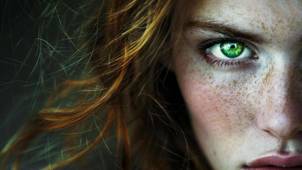 woman green eye envy jealous