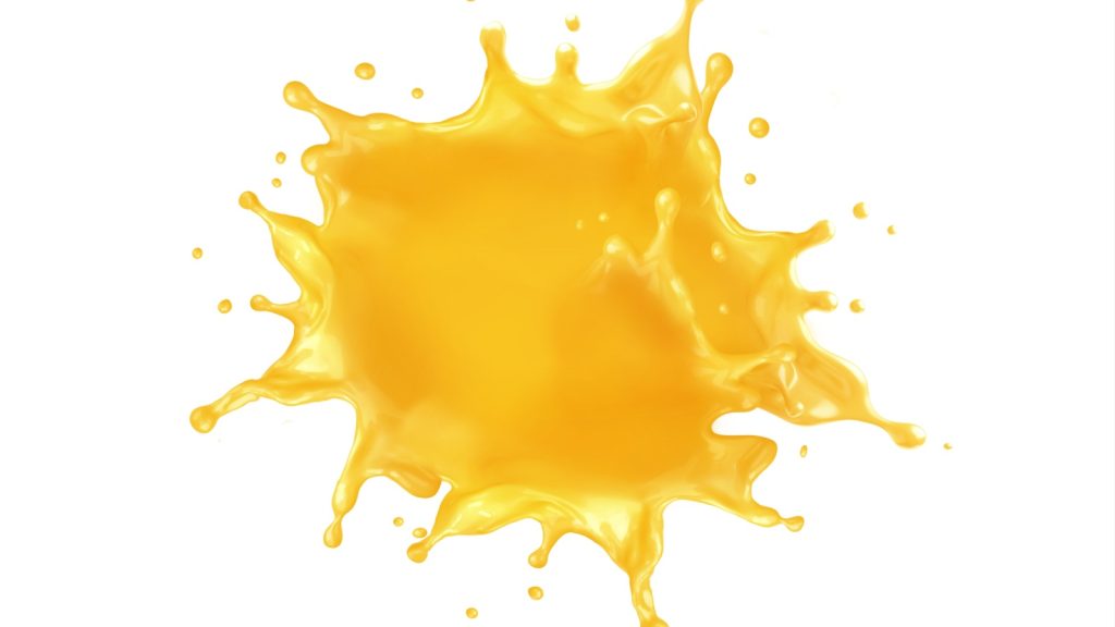 orange juice spill mess