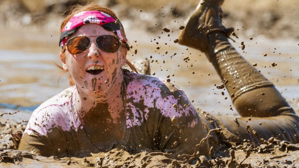 woman mud pit